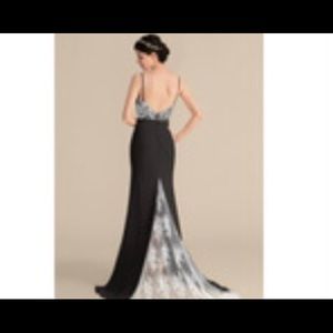 Black Trumpet/ Mermaid Sweet heart Sweep train Chiffon Lace dress